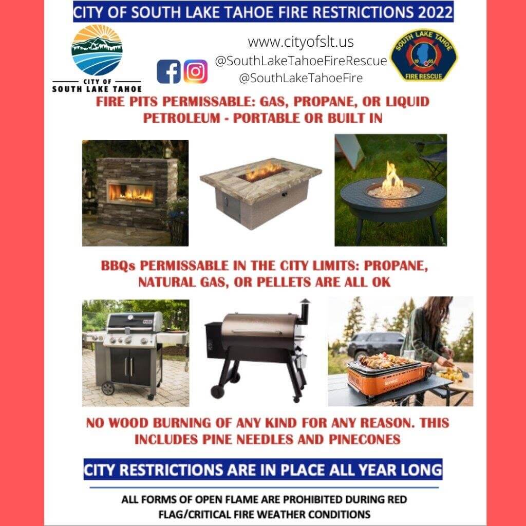 City of South Lake Tahoe Fire Restrictions