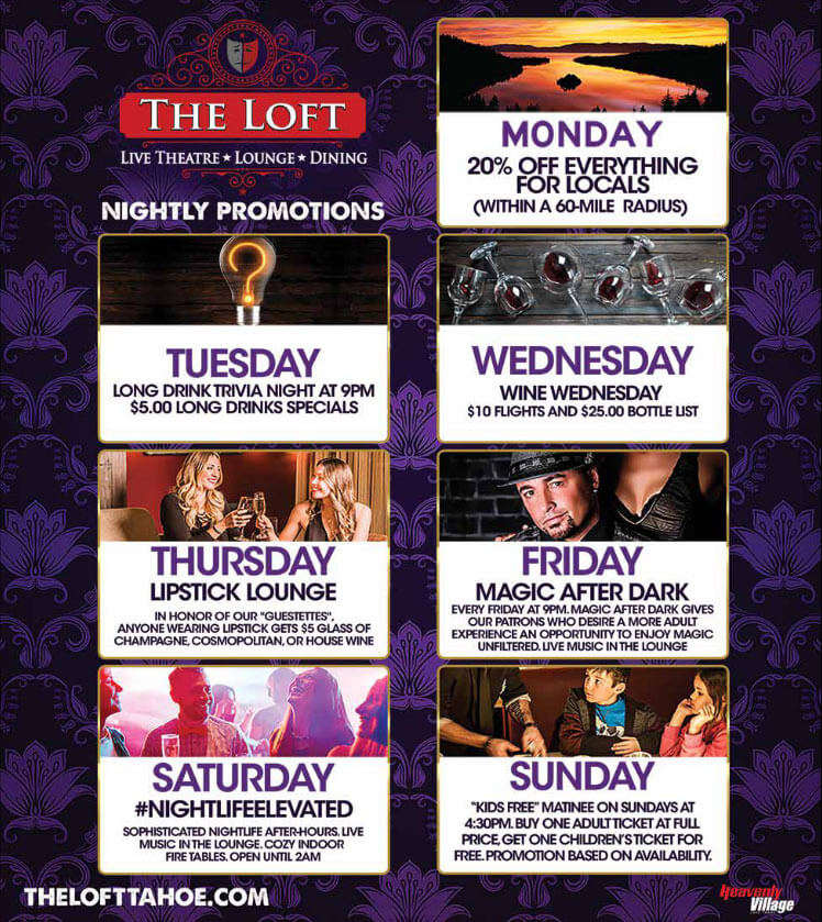 Loft Tahoe Nightly Promotions
