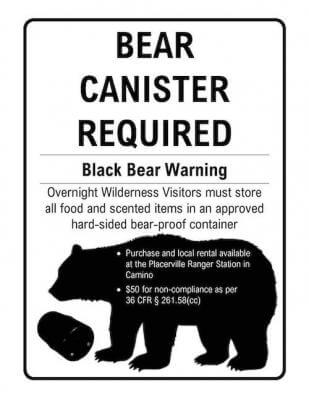 Bear Canister required desolation wilderness overnight 