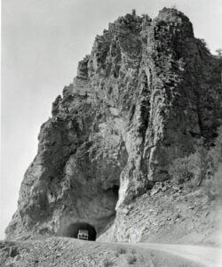 Cave Rock with one Tunnel Burton Frasher Eastern CA Museum