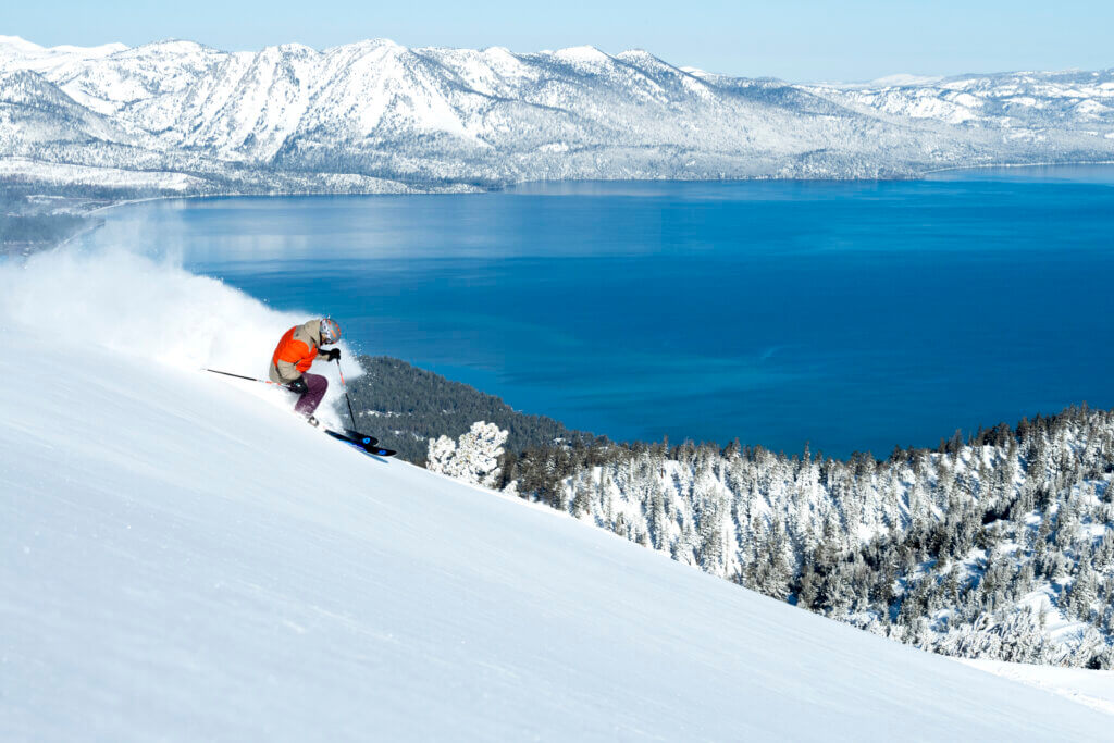 Skier at Heavenly Mountain Resort Lake Tahoe