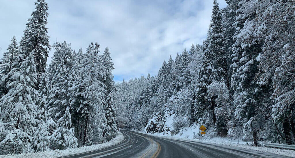 Winter Road Shot Lake Tahoe