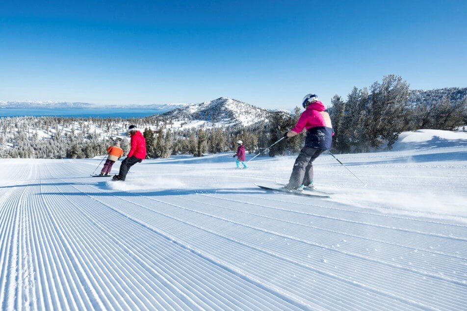 Skiers at Heavenly Mountain Resort Lake Tahoe