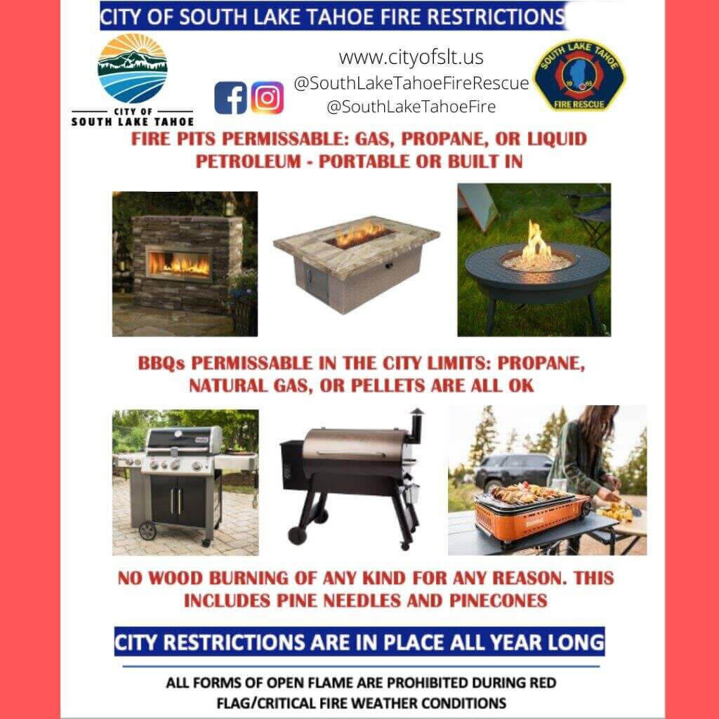 City of South Lake Tahoe Fire Restrictions