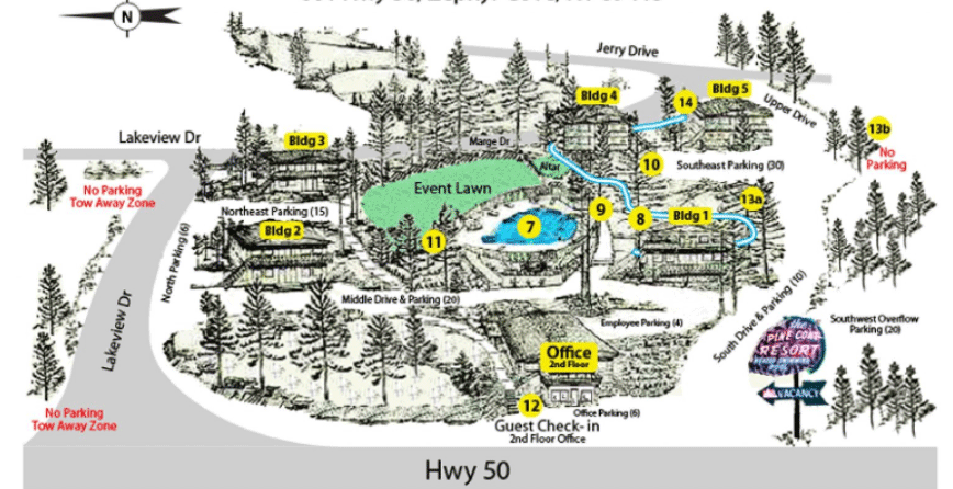 Pine Cone Resort Lake Tahoe Map