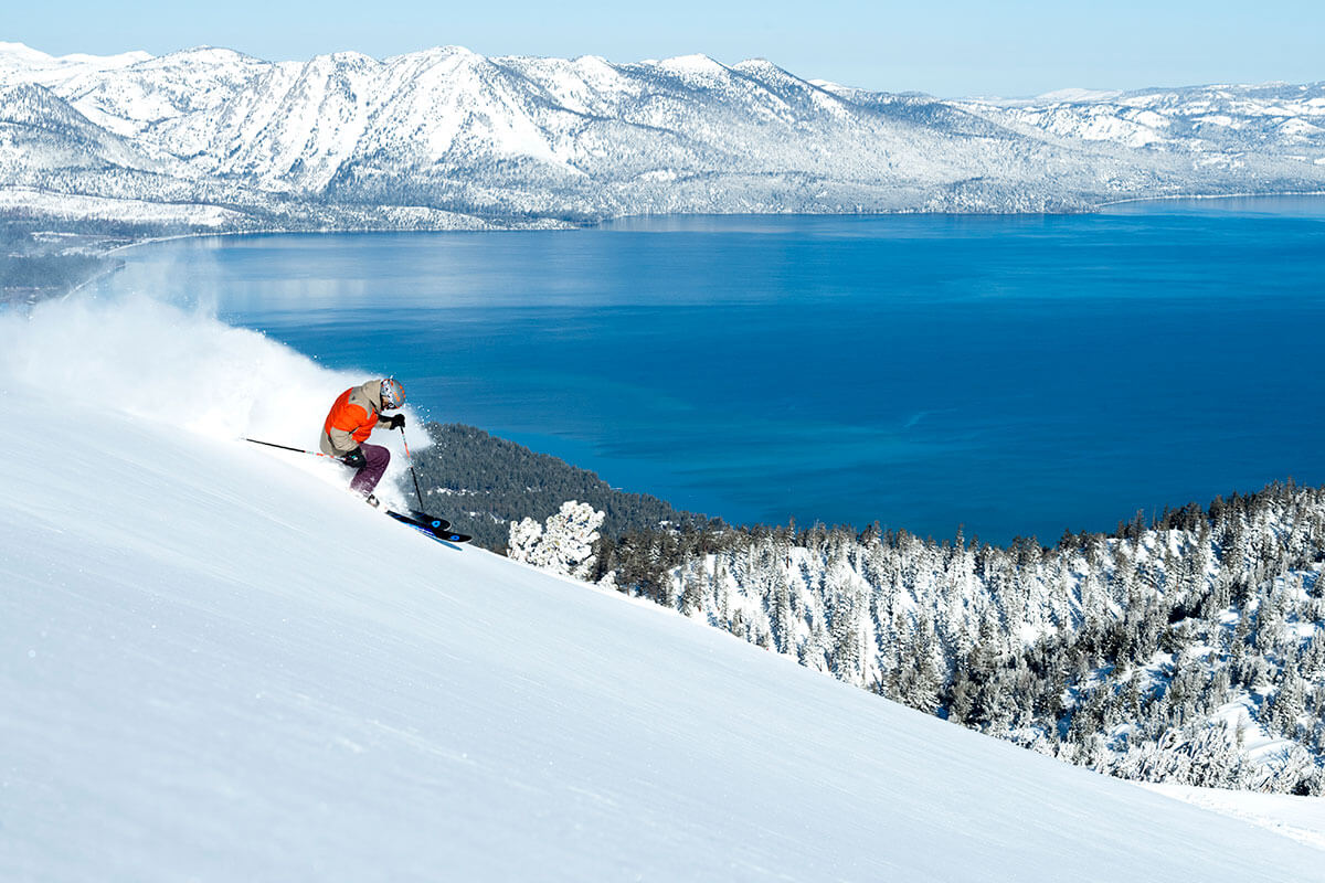 Skier at Heavenly Mountain Resort Lake tahoe