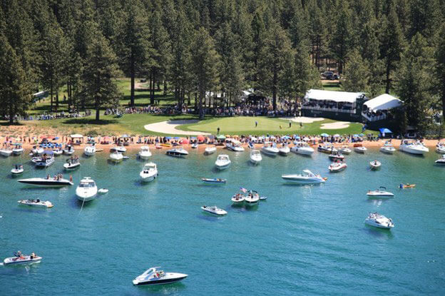 Edgewood Tahoe Golf Boats on 17th Hole ACC