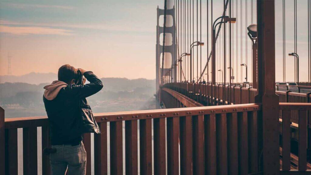 photographer on golden gate bridge
