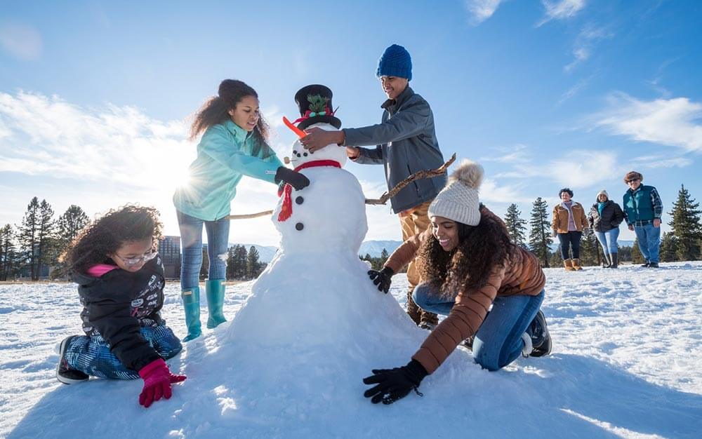 Snowman building Lake Tahoe