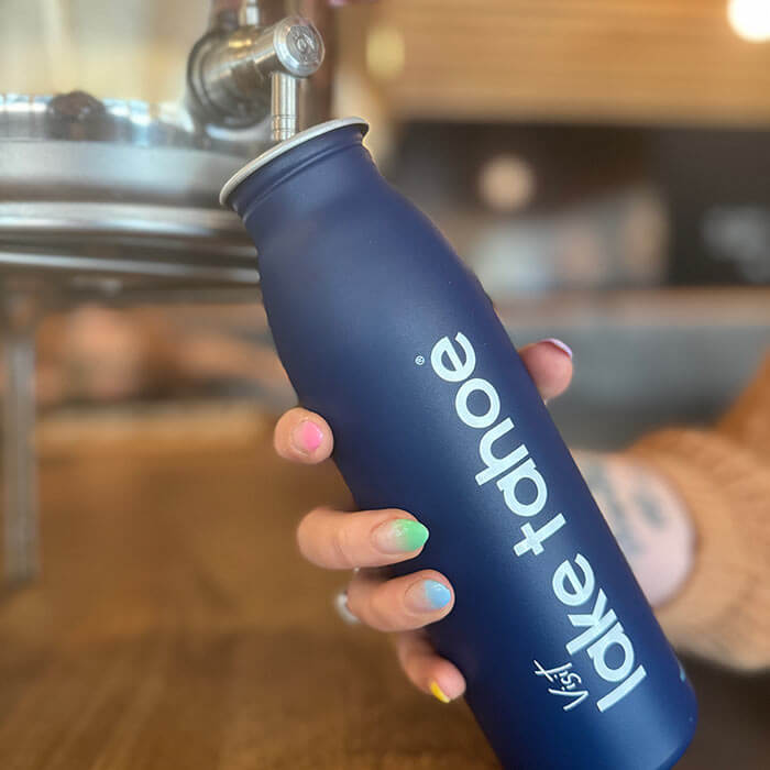 Visit Lake Tahoe Reusable Water Bottles. Drink Tahoe Tap.