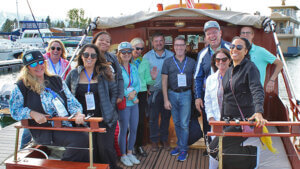 LTVA Group on a boat on the Lake