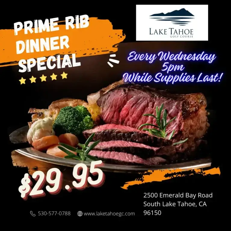 Prime Rib Special Lake Tahoe Golf Course Restaurant