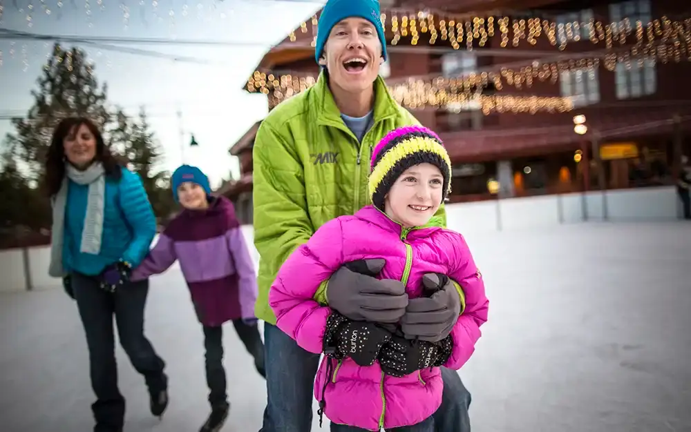 Family Ice Skating Heavenly Village Lake Tahoe