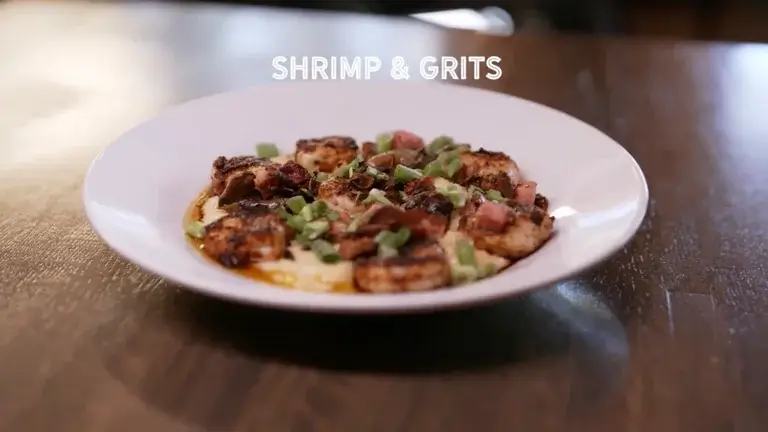 Shrimp & grits plate from Toulouse