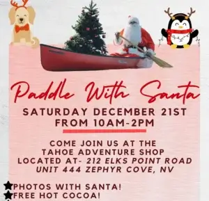 Paddle with Santa Clearly Tahoe Kayak