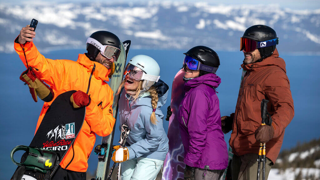 Selfie on the mountain Lake Tahoe