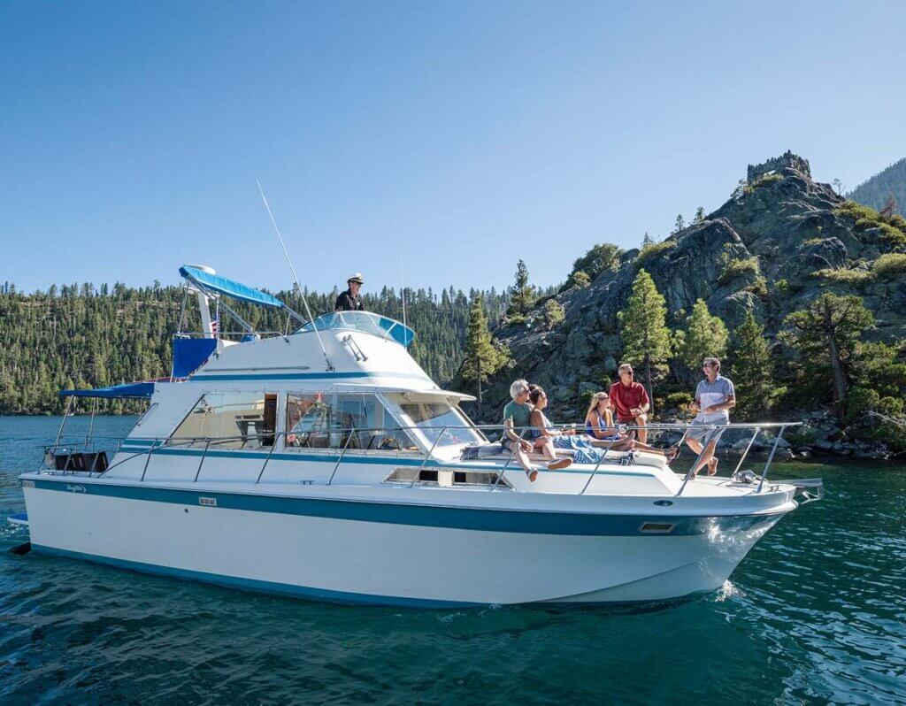 group boating around emerald bay lake tahoe