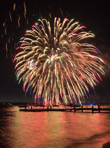Fireworks Display over Lake Tahoe's South Shore