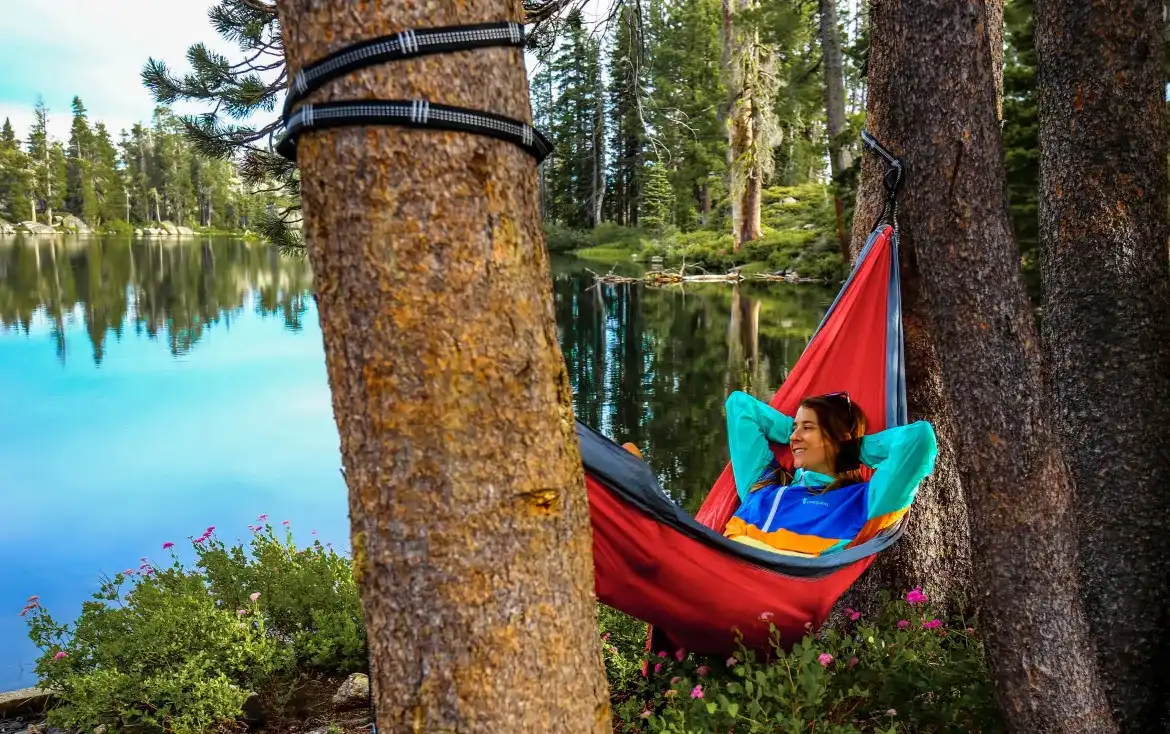 Lady in Hammock in Lake Tahoe
