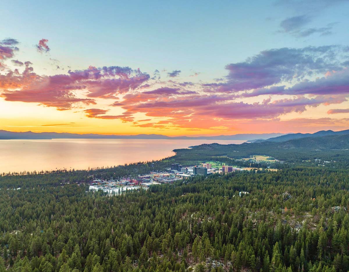 view of south lake tahoe sunset