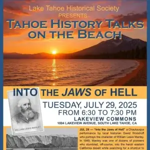 Tahoe History Talks on the beach into the Jaws of Hell