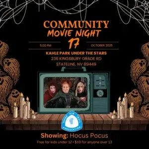 Community Movie Night on Friday, October 17 at Kahle Park, featuring a special outdoor screening of Disney’s classic Hocus Pocus