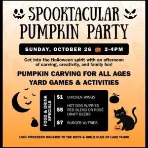 Pumpkin Party at Becket Tavern - Benefiting Boys and Girls Club of Lake Tahoe