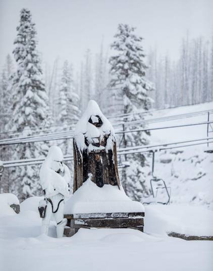 Snow fall on October 14th at Sierra at Tahoe Resort