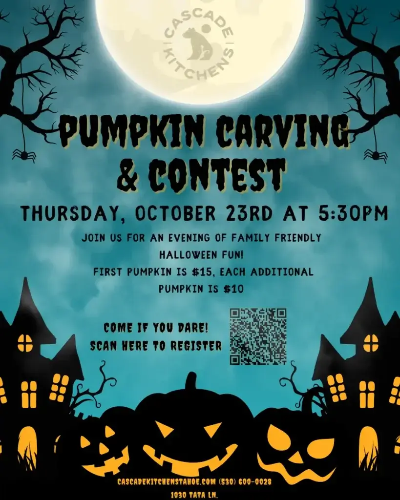 Pumpkin Carving Contest Cascade Kitchens Lake Tahoe