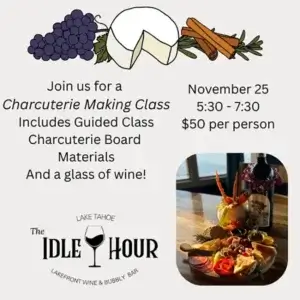 Charcuterie making class Idle Hour Lake Tahoe