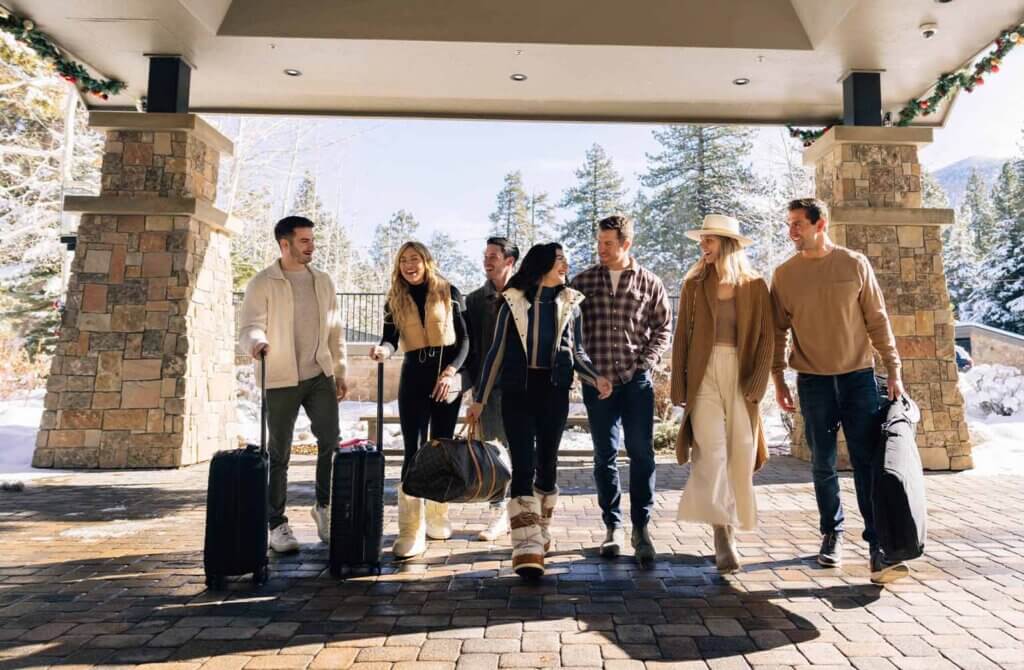 group arriving at south lake tahoe hotel and resort