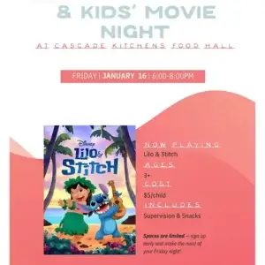 Cascade Kitchens Parent's Date Night and Kids Movie Night Lilo Stich