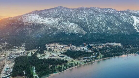 aerial view of south lake tahoe