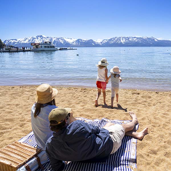 kids playing at south lake tahoe beach