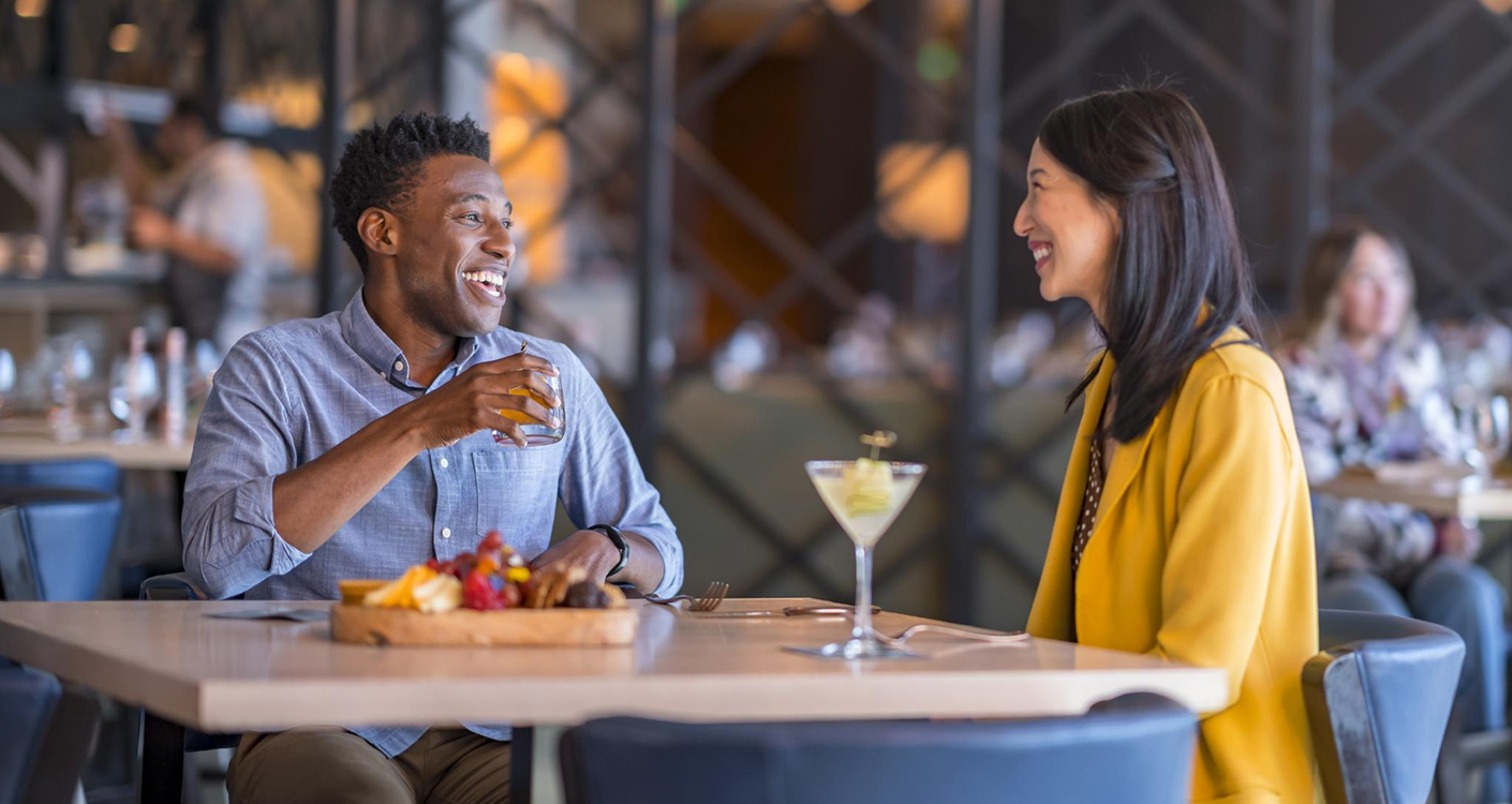 couple dining at lake tahoe restaurant