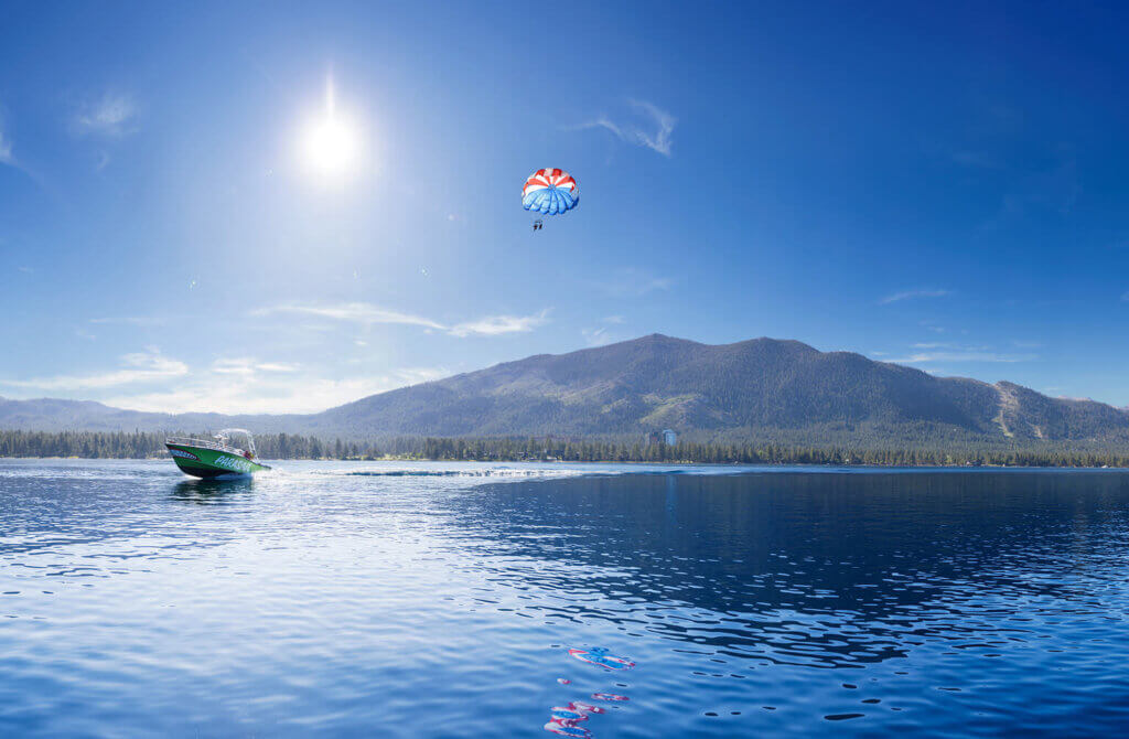 outdoor fun parasailling at south lake tahoe
