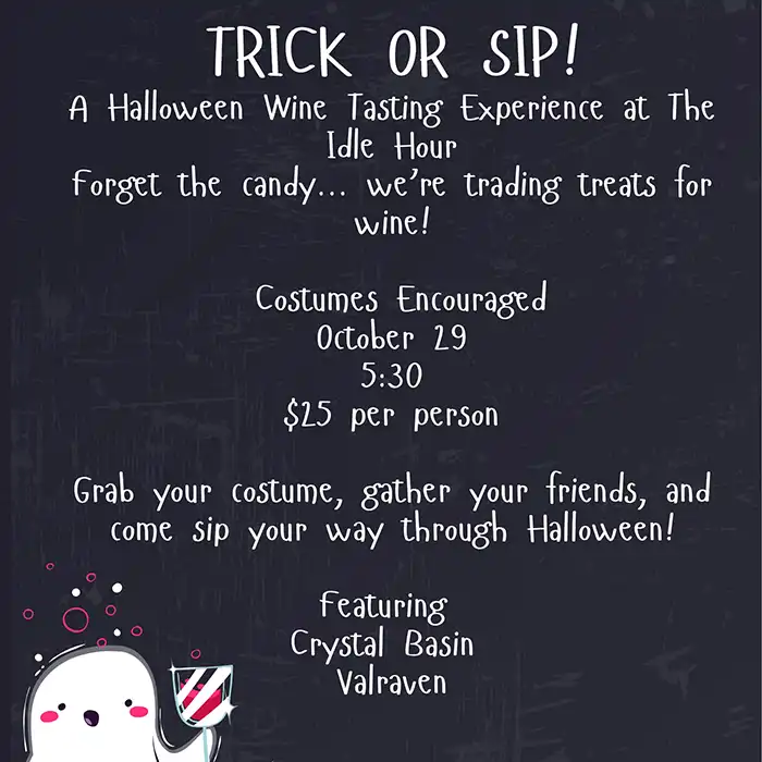 Trick or Sip – Halloween Wine Tasting at the Idle Hour